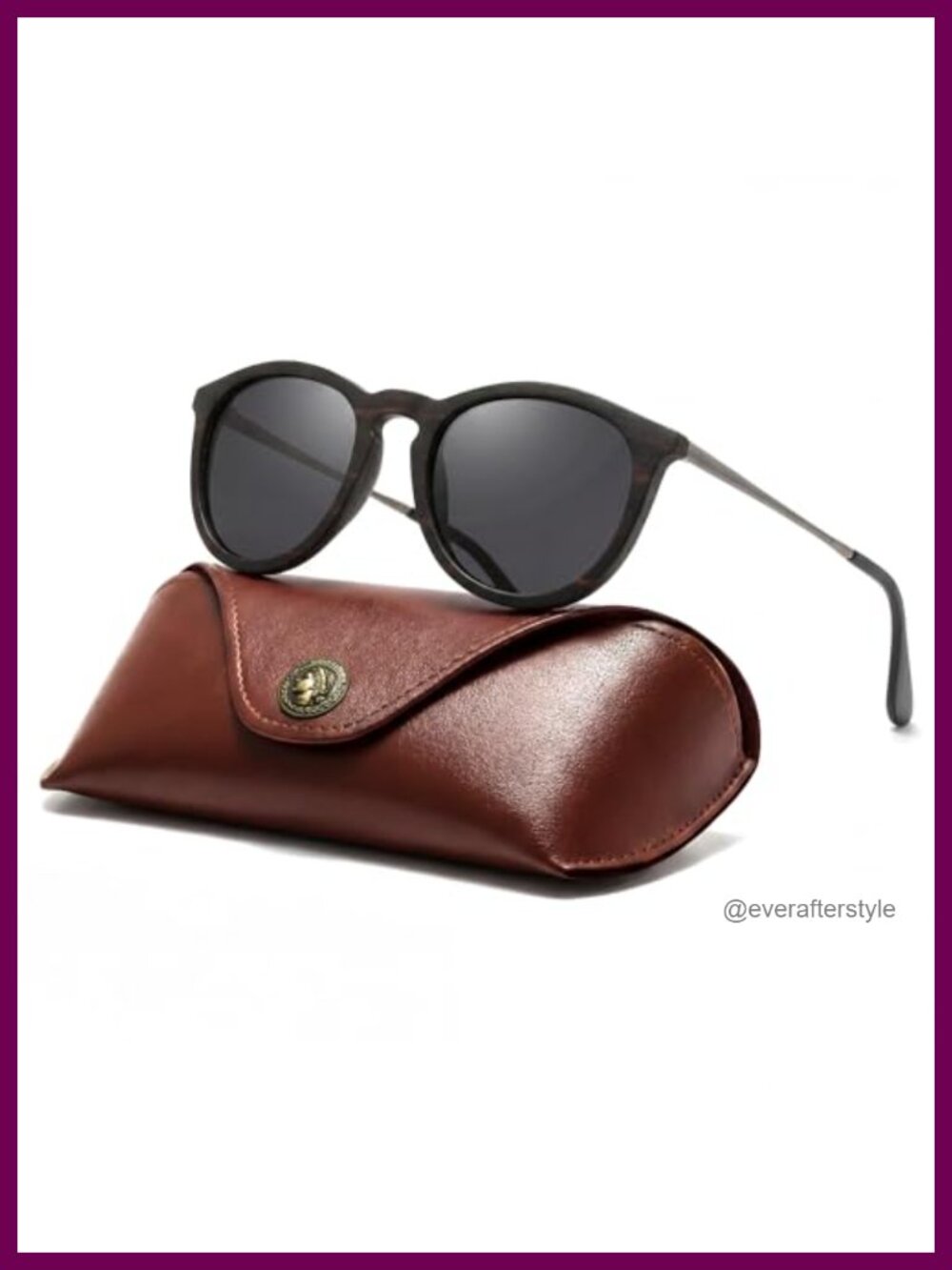 SUNGAIT Round Wood Sunglasses Polarized UV400 Retro
